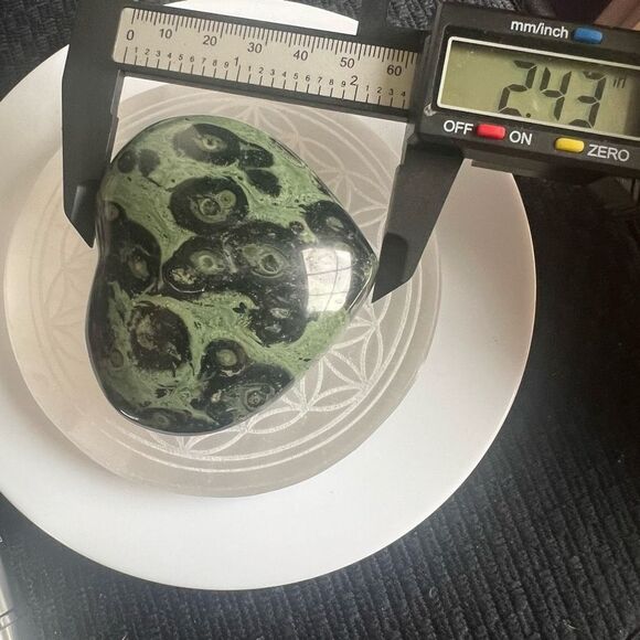Kambaba Jasper‎ Large Chunky Heart Carving - Picture 6 of 10
